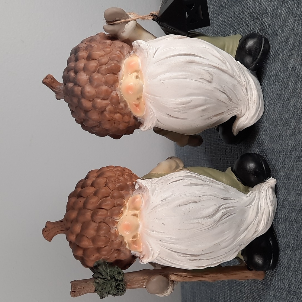 Gnome Gnomes Garden Figure Figures Statue Whimsical Indoor Outdoor Acorn Nature